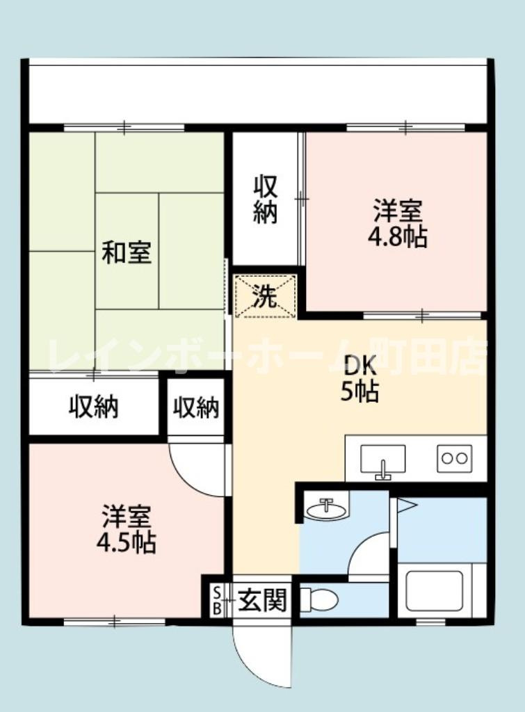 パストラル湘南１・２※初期費用分割あと払いサービス利用可能物件の間取り