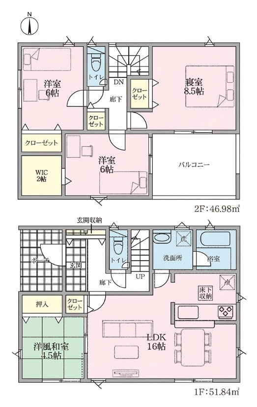 [新築住宅] 熊谷市大原 第3 全1棟の間取り
