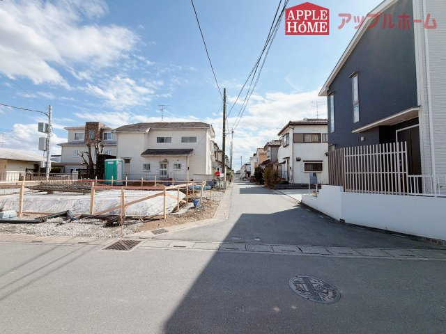 [新築住宅] 熊谷市大原 第3 全1棟の前面道路含む現地写真|3/27　撮影