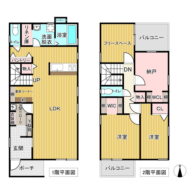 一宮市今伊勢町馬寄字上畑田の中古一戸建の間取り