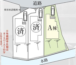 鎌倉市稲村ケ崎１丁目　新築戸建　　全３棟の区画図