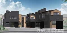 鎌倉市由比ガ浜４丁目　新築戸建　全５棟の外観パース|イメージパスですので実際のものと多少異なります