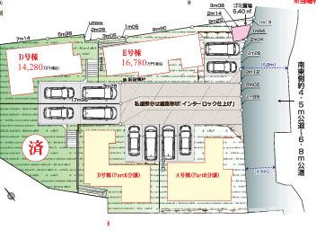 鎌倉市由比ガ浜４丁目　新築戸建　全５棟の区画図|対象D号棟