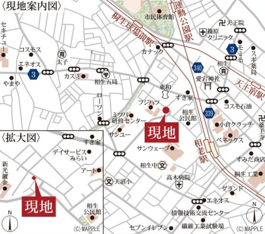 【新築】桐生市相生町第28　限定１棟　リーブルガーデン　新築建売の地図