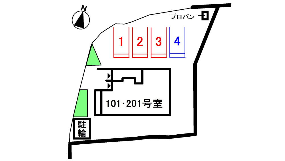 ヴィラ　セイバリーの区画図|駐車場