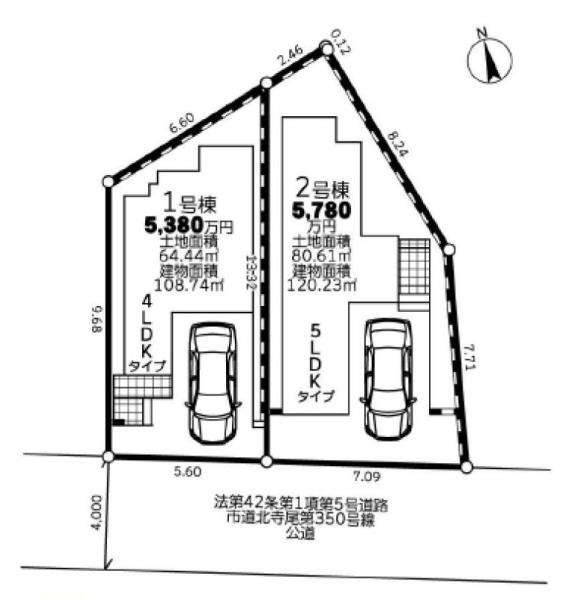 横浜市神奈川区松見町３丁目の新築一戸建の区画図|限定2棟の販売です！
お気軽にお問合せ下さい！
