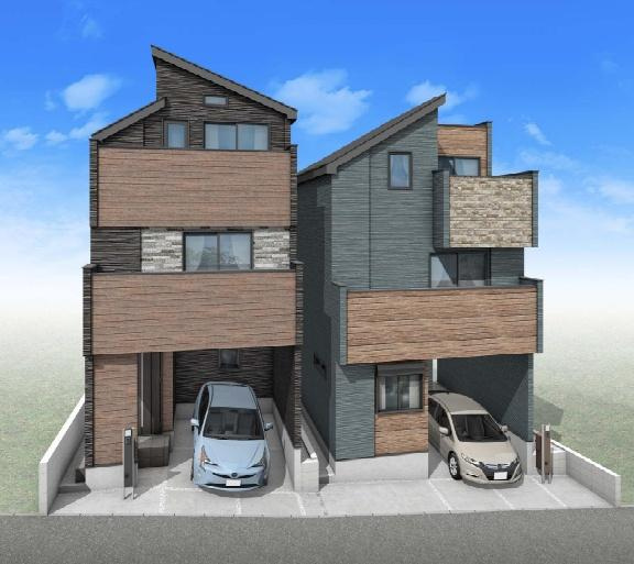 横浜市神奈川区松見町３丁目の新築一戸建の外観|完成イメージのパースになります。
同仕様物件もご案内可能です！