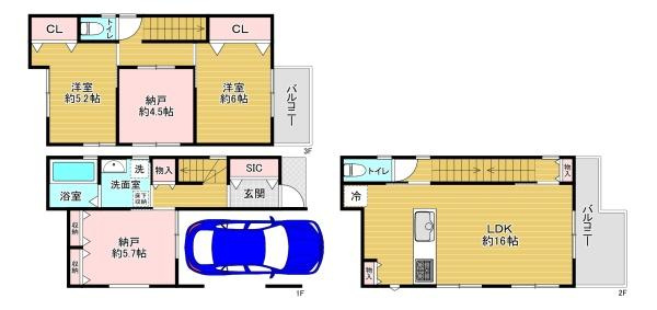 【間取り】 | 大阪市東淀川区北江口4丁目　中古戸建