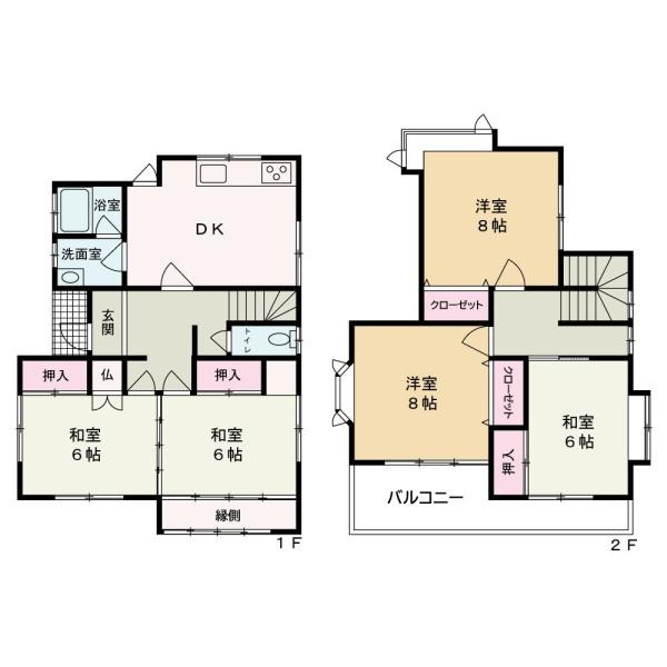 和歌山市和歌浦東2丁目　中古戸建の間取り