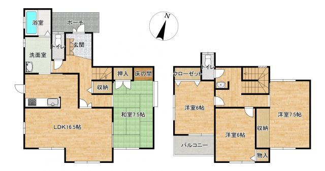 四日市市釆女町 中古戸建の間取り