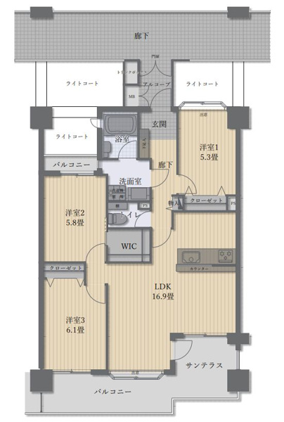 【間取り】 | 香椎浜ハイツ・フレックス　2号棟☆仲介手数料無料☆