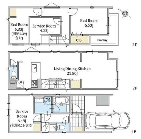 【横浜市西区岡野2丁目7-29新築戸建て】★仲介手数料無料★（平沼小学校・岡野中学校）