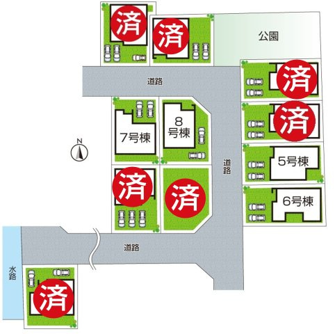 ●5(土)6(日)現地案内可能！　大和郡山市九条町　全11邸の区画図|全11区画