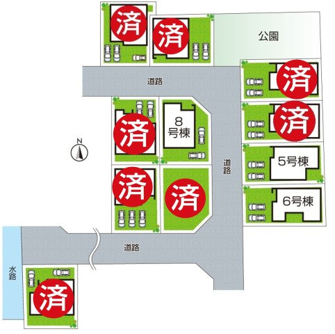 ●10(土)11(日)12(祝)現地案内可能！　大和郡山市九条町　全11邸の区画図|全11区画