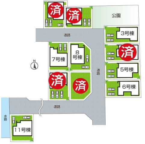大和郡山市九条町　第4期　新築一戸建ての区画図|全11区画