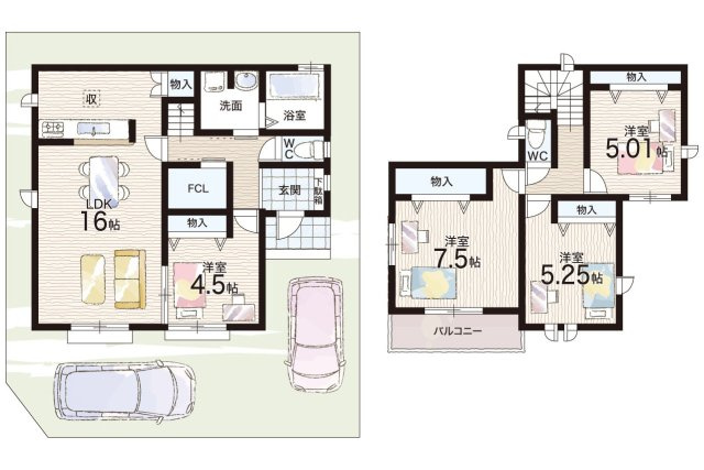 5(土)6(日)現地説明会！◆羽曳野市羽曳が丘西　新築一戸建ての間取り|B号地