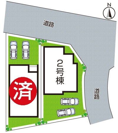 ★17(土)18(日)現地見学可能！★野洲市近江富士　第2期　新築一戸建ての区画図|全2区画