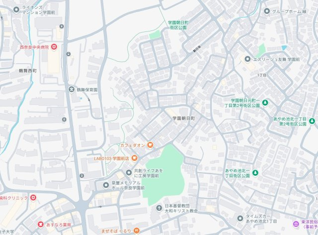 ●奈良市学園朝日町　第2期　新築一戸建ての地図