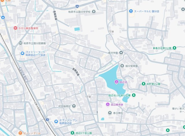 柏原市田辺　第3期　新築一戸建ての地図
