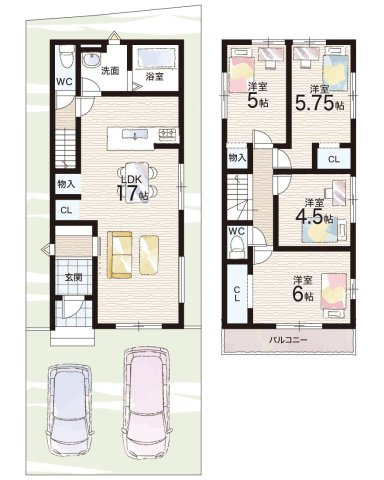 ★亀岡市余部町天神又　第6期　新築一戸建ての間取り|3号地