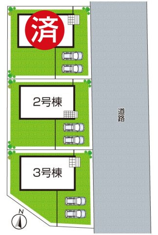 ●奈良市七条　第6期　新築一戸建ての区画図|全3区画