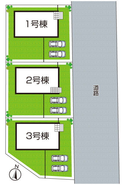 ●奈良市七条　第6期　新築一戸建て　の区画図|全3区画