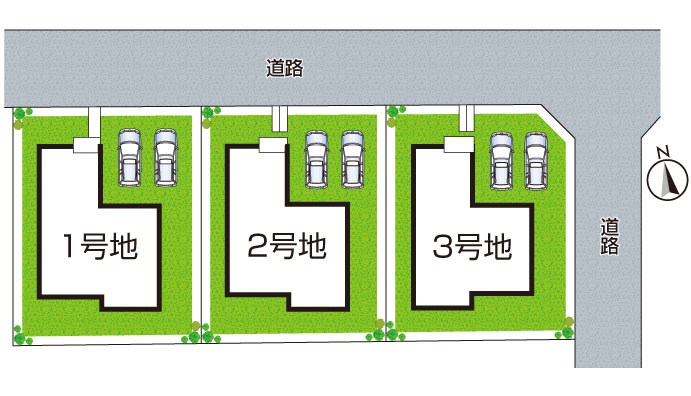 ●29(土)30(日)現地説明会！　大和郡山市矢田山町　全3邸　の区画図|全3区画
