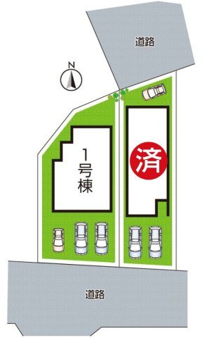 ★1(土)2(日)現地見学可能！★大津市下阪本　ラスト1邸の区画図|全2区画