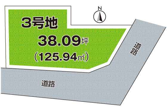 枚方市招提大谷　売土地の土地図|3号地