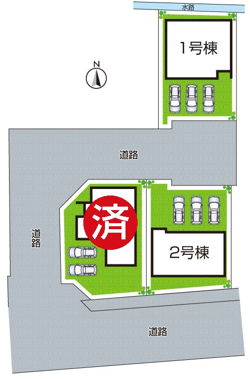 ●北葛城郡上牧町中筋出作　第3期　新築一戸建ての区画図|全3区画