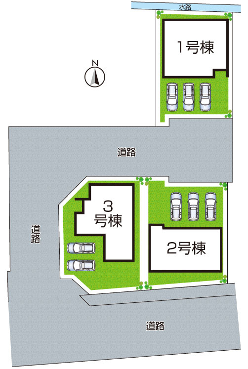 ●29(土)30(日)現地案内可能！　北葛城郡上牧町中筋出作　全3邸の区画図|全3区画
