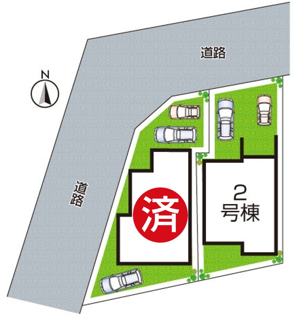 ★城陽市寺田市ノ久保　新築一戸建ての区画図|全2区画