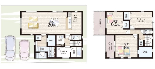 ★5(土)6(日)現地見学可能！★亀岡市篠町篠上西裏　全3邸の間取り|1号地