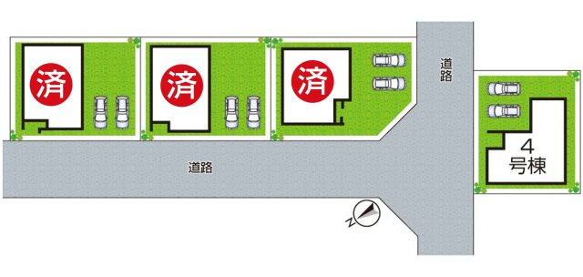 ★5(土)6(日)現地見学可能！★愛知郡愛荘町石橋　ラスト1邸の区画図|全4区画