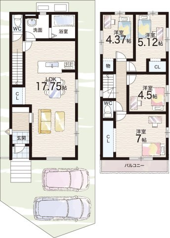 ★宇治市大久保町上ノ山　第1期　新築一戸建ての間取り|3号地