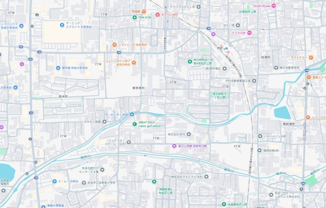 奈良市南京終町　新築一戸建ての地図