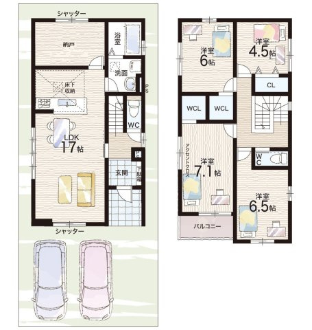 現地見学可能！大津市雄琴　第1期　新築一戸建ての間取り|4号地