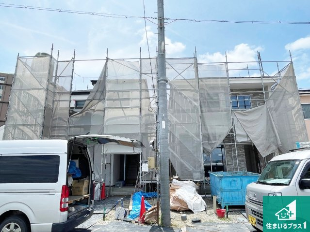 現地見学可能！大津市雄琴　第1期　新築一戸建ての外観|現在の進捗状況です！順調に作業進行中、完成が待ち遠しいです！詳細の間取り等、お気軽にお問い合わせください！