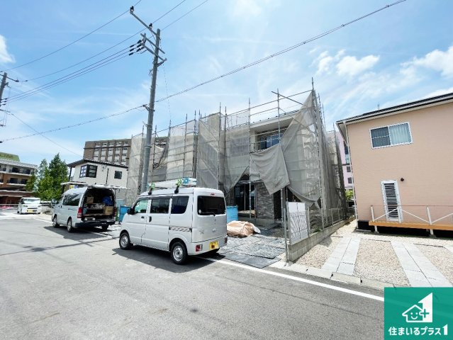 現地見学可能！大津市雄琴　第1期　新築一戸建ての外観|現在の進捗状況です！順調に作業進行中、完成が待ち遠しいです！詳細の間取り等、お気軽にお問い合わせください！