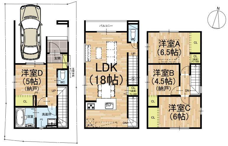 ★29(土)30(日)現地見学可能！★京都市上京区戍亥町　限定1邸の間取り|1号地