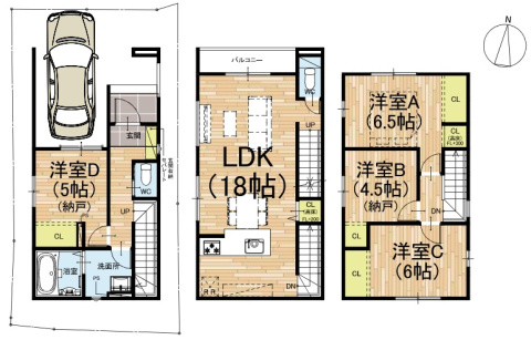 ★1(土)2(日)現地見学可能！★京都市上京区戍亥町　限定1邸の間取り