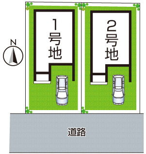 東大阪市南上小阪　第1期　新築一戸建ての区画図|全2区画