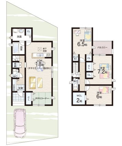 高石市綾園　第2期　新築一戸建ての間取り|2号地