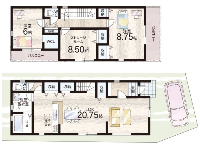 29日(土)30日(日)現地ご見学可能！茨木市上野町　第7期　新築一戸建ての間取り|3号地