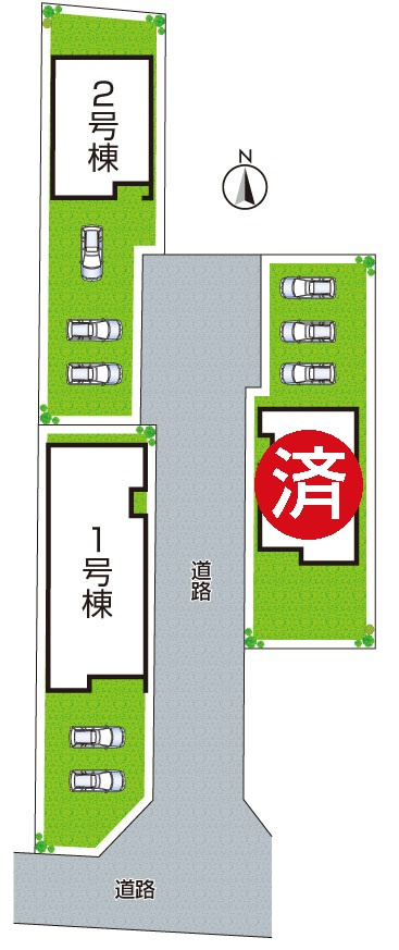 1(土)2(日)現地案内可能！　大和高田市西坊城　全3邸　の区画図|全3区画