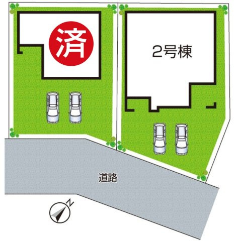 ★1(土)2(日)現地見学可能！★彦根市大藪町　全2邸の区画図|全2区画