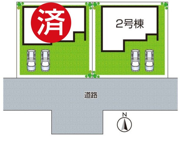 ●29(土)30(日)現地説明会！　生駒郡斑鳩町目安北　ラスト1邸　の区画図|全2区画