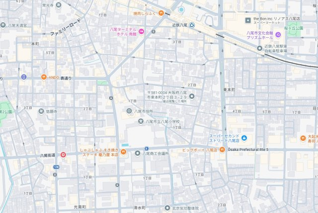 1(土)2(日)現地見学可能！◆八尾市東本町　限定1邸の地図