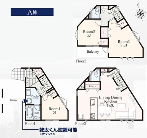 【横浜市西区境之谷79-20全2棟新築戸建て】★仲介手数料無料★（稲荷台小学校・岩井原中学校）の間取り