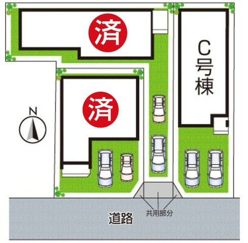 　大東市南郷町　新築一戸建ての区画図|全3区画
